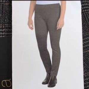 Sz 14: Dalia Pull-on Ponte Pants | GreyBrown Plaid